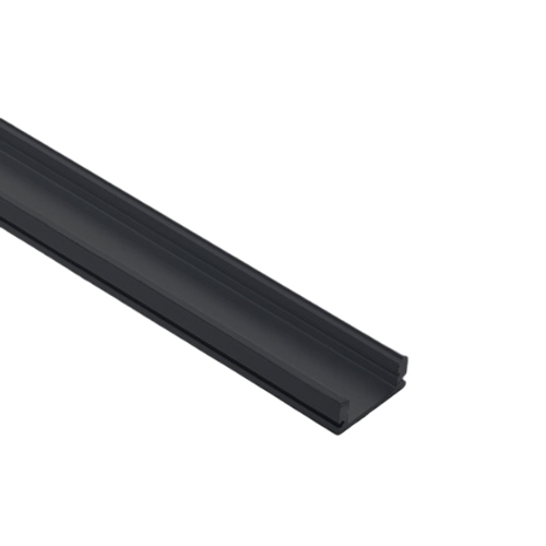 PERFIL ALUMINIO P/ TIRA LED JACKIE 2MTS NEGRO